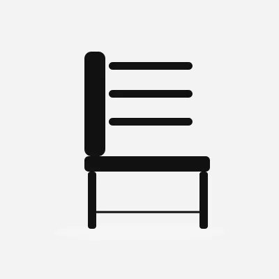 A simple wooden chair seen from the side