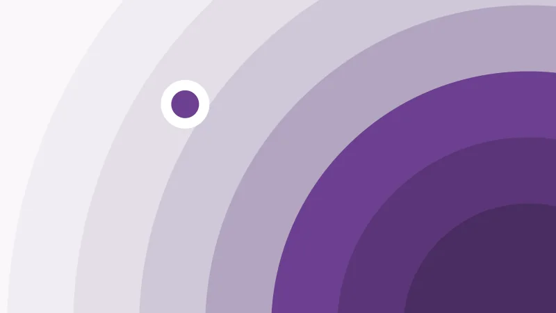 Concentric arcs sweeping in from the corner in graded shades of aubergine